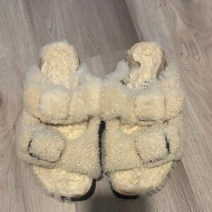 Papillio Cream Fuzzy Slippers